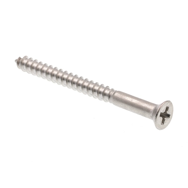 Prime-Line Wood Screw Flat Head, Phillips Drive No. 8 X 2in Grade 18-8 Stainless Steel 15PK 9035341 - main